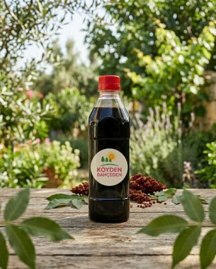 Doğal ev yapımı sıvı sumak ekşisi şişesi - Katkısız ve organik