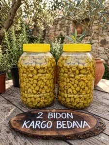 Elde kırma Antep ev yapımı çekirdeksiz tatlanmış yeşil zeytin - Köyden Bahçeden