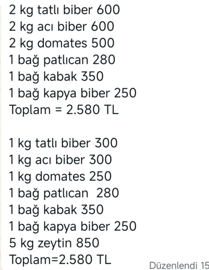 Özlem Hanım Karışık Sipariş